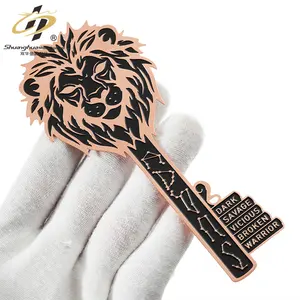 Cool Lion Design Soft Esmalte 3D Book Mark Fabricante Marcador personalizado Metal Zinc Alloy Copper Bookmarks para livro