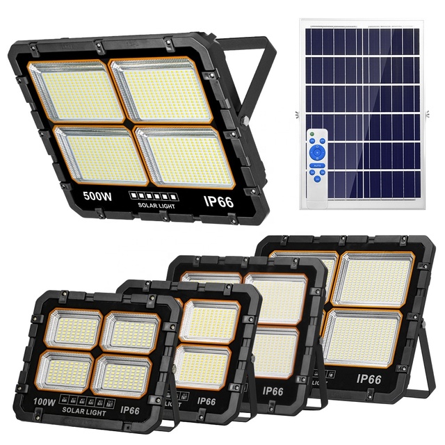 Wholesale Waterproof Ip66 Lifepo4 Battery Led Wall Mounted Solar Flood Light 500w Outdoor