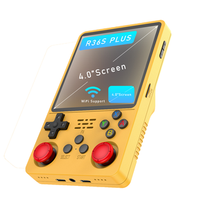 R36S PLUS <span class=keywords><strong>Console</strong></span> de jeu portable rétro avec écran de 4 pouces, lecteur vidéo portable, système WIFI Linux, double joystick, 64 Go - Product Image 1