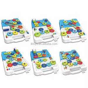 Lucky Toys à piles auto-assemblage boîte à outils ensemble jouets en plastique avec <span class=keywords><strong>206</strong></span> accessoires <span class=keywords><strong>bloc</strong></span> de construction pour enfants jouets - Product Image 6
