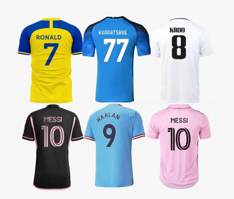 Großhandel Fußball Shirts Trikot Fußball Thailand Qualität Schwarz Pink Fußball Trikots