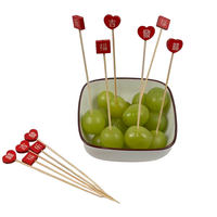100 pièces rouge mixte bambou brochette mariage festif 12cm décorations nourriture fruits bâtons appétissant cure-dents