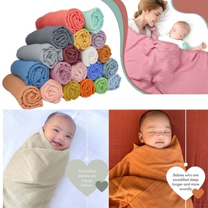 Super suave 70% bambú 30% algodón sólido 46 colores muselina recién nacido bebé Swaddle Unisex Swaddle Wrap gasa tela <span class=keywords><strong>Toalla</strong></span> de baño Manta - Product Image 2