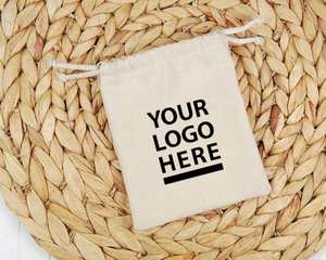 Wedding Gifts Burlap Bag, <b>Pouch</b> with Logo, Custom Dust Bag, Custom Text Bag, Cotton <b>Drawstring</b> Jewelry Package With Logo - Product Image 1