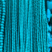 Perles rondes en turquoise JADEAR, 3 mm, pierre bleue naturelle, modèle 250219, pour la fabrication de bijoux et le bricolage