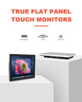 Moniteur tactile capacitif plat de 15 pouces, 1024x768, panneau AU, HDMI, VGA, USB, étanche, anti-poussière, sans support