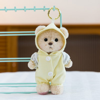 Peluche ours en peluche super douce à rayures avec articulation rotative HECION, porte-clés, poupée de 15 cm, anti-stress, unisexe