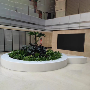 B66 Made to Order Fiberglass Splash Proof Planter <b>Bench</b> Creative Outdoor Leisure <b>Benches</b> for Commercial Street Public Areas - Product Image 5