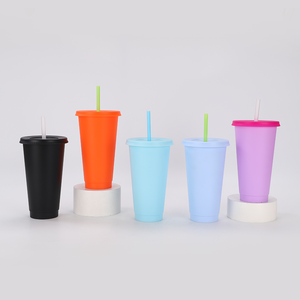 Offre Spéciale – Gobelets Réutilisables en Plastique pour Boissons Froides avec Couvercle et Paille – Tasses à Café Changeantes - Product Image 4