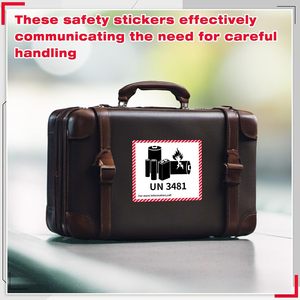 Custom Lithium Battery Label UN3481 Adhesive Rectangular Paper Durable For <b>Logistics</b> Air Freight <b>Packaging</b> - Product Image 4