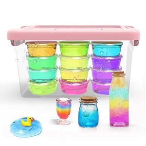 2019 Hot Selling Educational Kid Toys Colorful <b>Modeling</b> <b>Clay</b> Silicone Crystal Mud DIY Anti-Stress Slime Set - Product Image 2