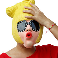 Masque de mascarade amusant en latex pour Halloween, cosplay Lady Gaga, pour les jeunes adultes