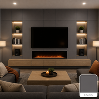 Panel Dinding WPC Interior Cladding 9mm Abu-abu Grafit Polos Matte Grosir untuk Hotel Villa Kantor Studio
