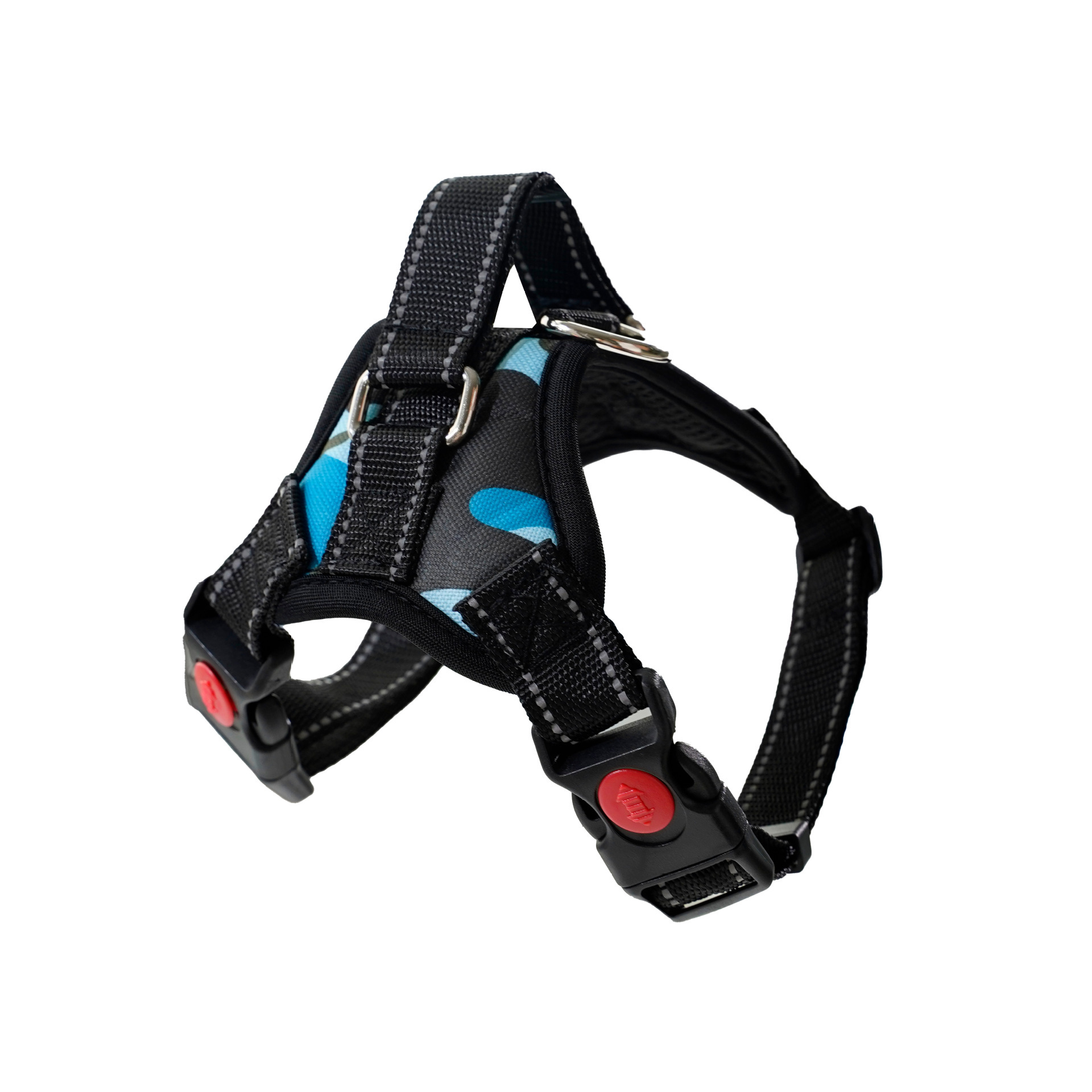 Harnais pour grand chien en camouflage bleu lac