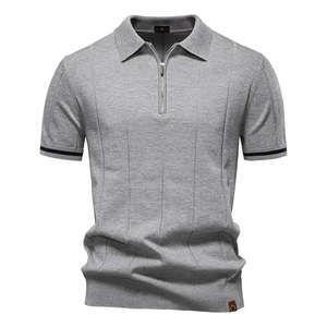 Nouvelle collection Printemps-Été 2025 – <span class=keywords><strong>Polo</strong></span> décontracté pour homme à manches courtes, col revers, tricoté, uni, transfrontalier - Product Image 6