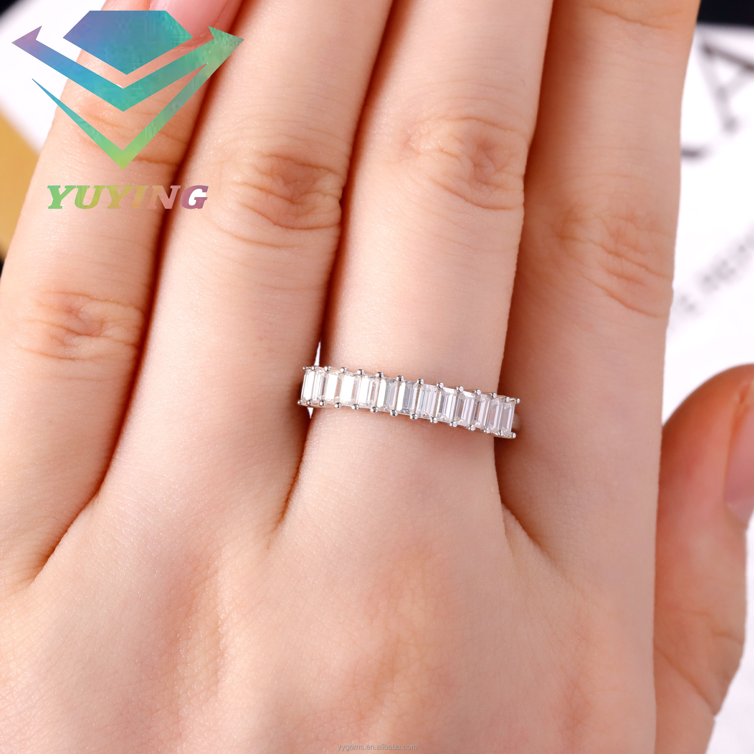 Emerald cut ring