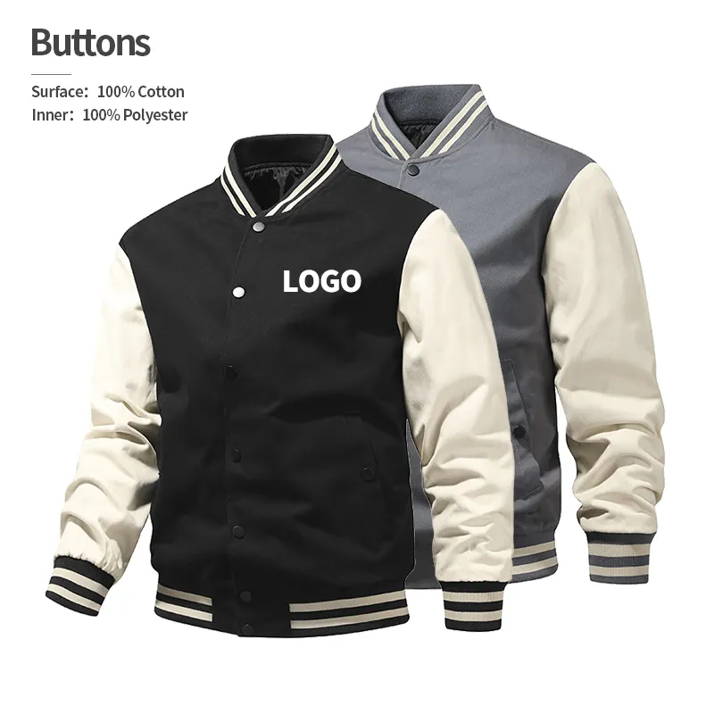 Men's baseball jacket cotton varsity jackets custom embroidery