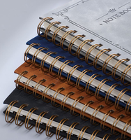 Cuir exécutif-Cahier enroulé-Journal imprimé personnalisé avec anneaux en métal, Journal de cadeau d'entreprise de luxe