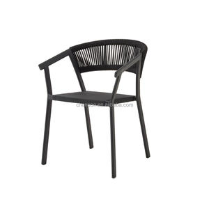 Alta carga duradera cuerda tejida al aire libre café silla comedor silla de jardín - Product Image 4