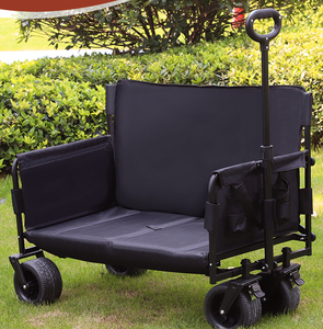 Chariot tout-terrain robuste en acier inoxydable, pliable, avec siège de camping, chariot utilitaire pour pique-niques en plein air, plages - Product Image 5