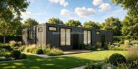 Villa préfabriquée personnalisable en conteneur, 3 chambres, 2 salles de bain, entièrement meublée avec terrasse, maison modulaire