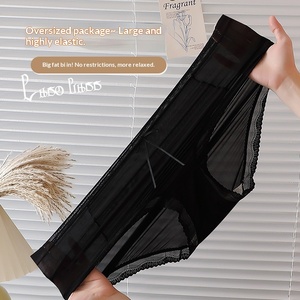 Culotte string taille haute ultra-fine <span class=keywords><strong>à</strong></span> nœud pour <span class=keywords><strong>femme</strong></span> grande taille (jusqu'<span class=keywords><strong>à</strong></span> 135 kg), séchage rapide, sans compression des jambes - Product Image 4