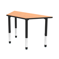 Meubles de salle de classe table trapézoïdale réglable en hauteur table d'activités en bois