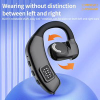 Earphone bluetooth nirkabel 2024 HG, Earphone bisnis kait telinga konduksi udara X30 musik nirkabel 200mah