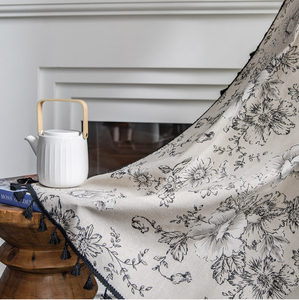 Rideau en toile BOHO, voile en coton à rayures, imprimés classiques, texture de toile, rideau de porte, décoration murale, style bohème européen avec pompon - Product Image 2