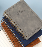 Cuir exécutif-Cahier enroulé-Journal imprimé personnalisé avec anneaux en métal, Journal de cadeau d'entreprise de luxe