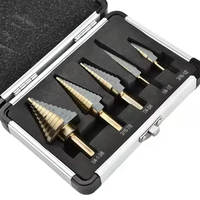 Ensemble de 5 forets étagés en cobalt HSS, plusieurs tailles de trous pour métal, bois, aluminium avec étui de rangement