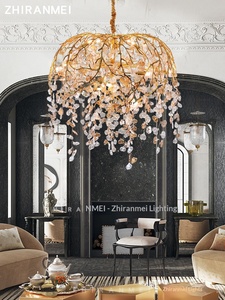American-style <b>Light</b> Luxury Gold Chandelier Modern Unique Creative All-copper Suitable Living Room bar Counter Bedroom <b>Dining</b> - Product Image 4