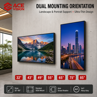 Écran d'affichage publicitaire LCD vertical ACEVISION à montage mural, kiosque d'affichage numérique pour les informations sur les files d'attente dans les halls de banques