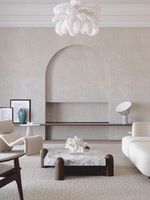 Mesa de Centro de Mármol Minimalista Italiana para Sala de Estar, Diseño de Alta Gama, Madera Sólida, Cuadrada, de Lujo