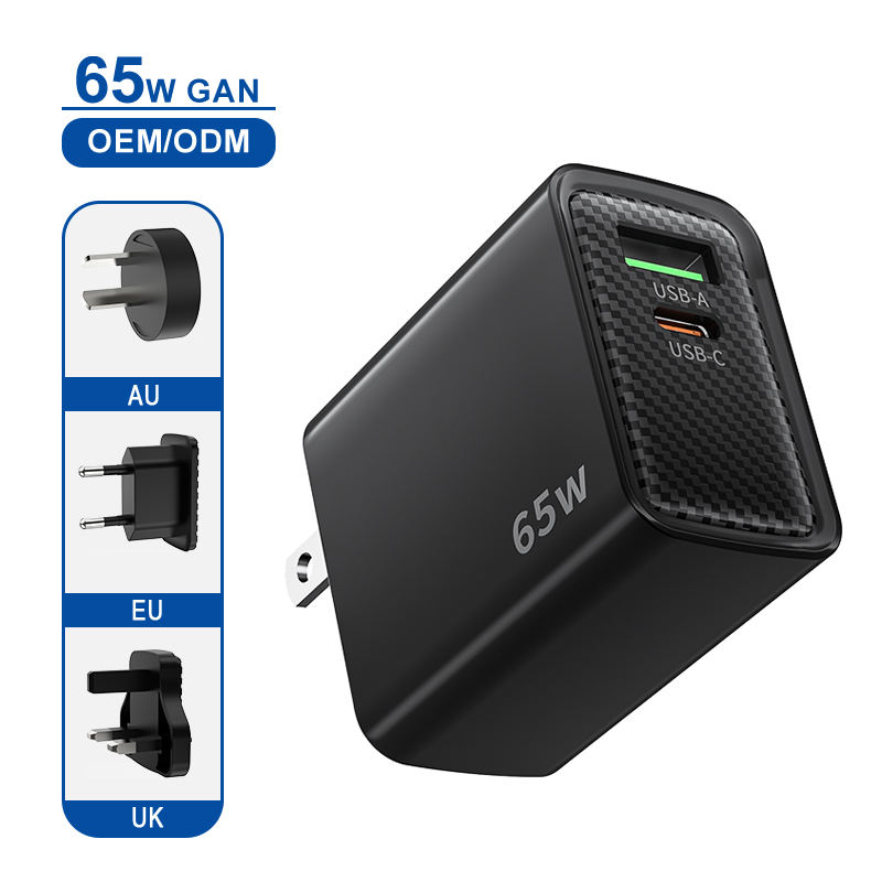 Black USB Charger 65W