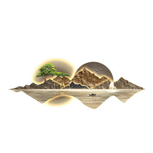 Moderno soggiorno pittura decorativa paesaggio murale con luce pittura diamantata incisione <span class=keywords><strong>laser</strong></span> cristallo porcellana pittura - Product Image 5