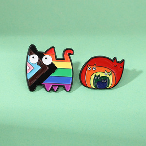 Nouveauté 2026 : Broches en émail et en métal, badges de revers pour vêtements, motifs chat arc-en-ciel, chaton de dessin animé, animal de compagnie, bijoux, cadeaux pour amis - Product Image 1