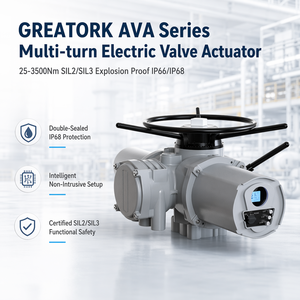 ชุดแอคชูเอเตอร์แบบหลายรอบ GREATORK Series แรงบิด 25-3500 นิวตันเมตร ป้องกันการระเบิด IP66/IP68 220V/380V AC - Product Image 3