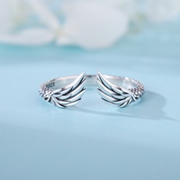 Bague ajustable en argent sterling 925 en forme d'abeille avec zircon, élégance raffinée, cadeau de mariage pour femme, vente en gros