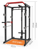 Dinuo Rack de musculation multifonctionnel pour la maison, avec barre de traction latérale, barre de traction, barre de curl, barre de dips et fonction d'entraînement complet du corps