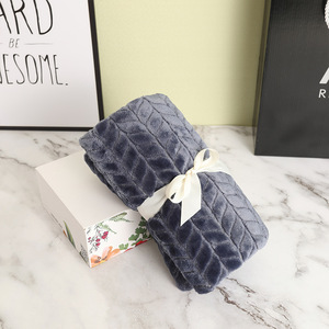 2020 Embossing Design Flannel Fleece Airline <strong>Herringbone</strong> Travel <strong>Blanket</strong> - Product Image 4