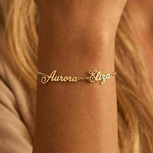 Bracciale con ciondoli in acciaio inossidabile con più <span class=keywords><strong>nomi</strong></span>, delicato, personalizzabile con iniziali, catena classica, regalo di anniversario per <span class=keywords><strong>donna</strong></span> - Product Image 3