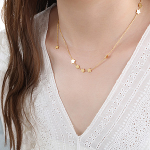 Nouveau collier tendance minimaliste en forme de Y pour femmes et filles, plaqué or 18 carats, en acier inoxydable, pour la vie quotidienne - Product Image 1