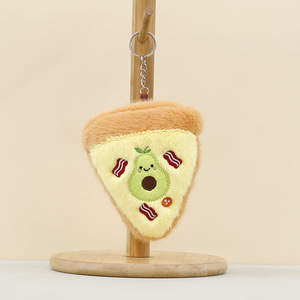 بيع بالجملة لطيف الكرتون ساندويتش البيتزا القطيفة قلادة المفاتيح plushier الخبز لينة مخصص محشوة الحيوان للترقية - Product Image 6