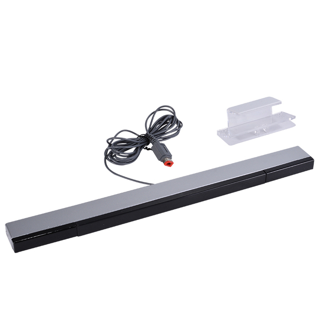 High Quality Plastic Silver Grey Wired Infrared Signal Ray Sensor Bar/Receiver for Wii Remote Movement Sensors Factory
