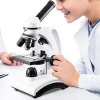 Microscope 2000x monocular straight tube with glass slide optical microscope science toy biology class