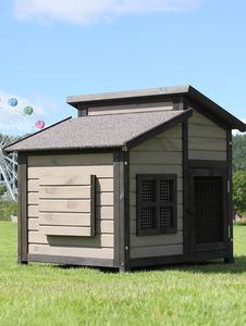 Твердая древесина Экологически чистая уличная собачья клетка для питомника, Солнцезащитная непромокаемая теплая дышащая прочная кровать для собак для всех сезонов - Product Image 5