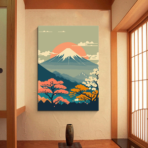 Arte de Pared para Sala de Estar, Lienzo con Diseño de Flor de Cerezo y Monte Fuji de Japón, Decoración para el Hogar, Impresión en Lienzo - Product Image 5