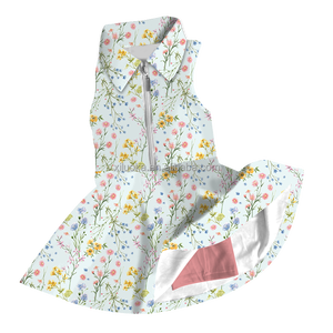 Vestido de entrenamiento de verano para niños con estampado personalizado, ropa de yoga activa, vestido de tenis con pantalones cortos - Product Image 5