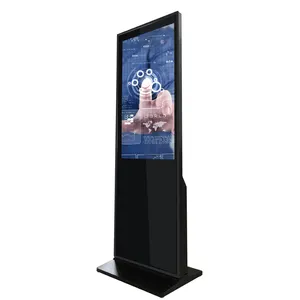 Écran publicitaire LCD d'intérieur de 55 pouces sur pied, écrans interactifs tactiles, kiosque publicitaire, Machine publicitaire numérique autonome